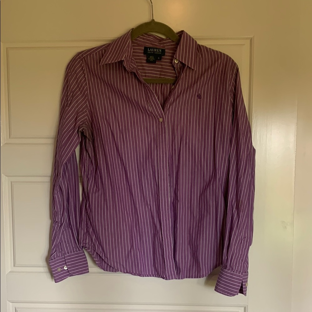 Lauren Ralph Lauren Violet Pinstripe Shirt